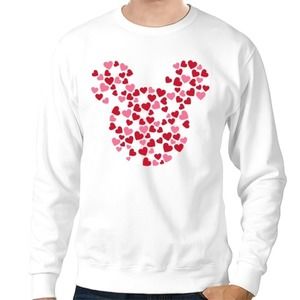Disney Mickey Mouse Icon Pink Hearts Valentines Day Sweatshirt